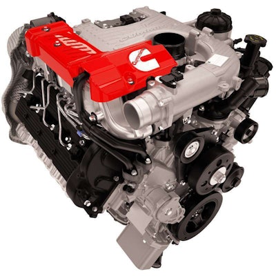 5.0L Cummins V-8 brings together a compacted graphite iron (CGI) cylinder block, forged steel crankshaft, high-strength aluminum alloy heads, and composite valve covers to offer maximum durability in a lightweight package.