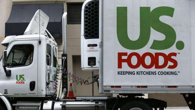 A US. Foods truck is shown on delivery in in San Diego