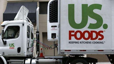 A US. Foods truck is shown on delivery in in San Diego