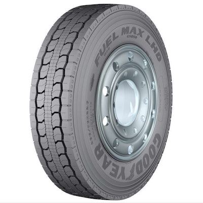 Goodyear describes its SmartWay-verified Fuel Max LHD G505D truck tire as North America’s most fuel-efficient long-haul tire.