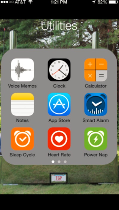 Dean Croke, vice president of Omnitracs Analytics, recommends drivers use the apps shown here to help manage their sleep. Click to enlarge