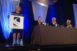 Rayola Dougher, American Petroleum Institute, speaking at the Truck Renting and Leasing Association’s annual meeting Tuesday while William Strauss, Chicago Federal Reserve, Ambassador James Glassman and Martin Regalia, U.S. Chamber of Commece, look on.