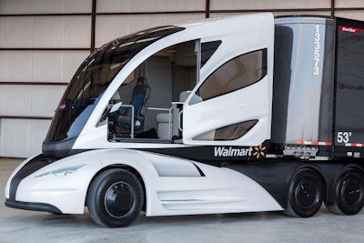 Since Walmart traditionally uses single drivers versus teams, only one seat is inside the WAVE cab.