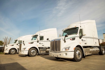 Raven Transport purchased 115 LNG Peterbilt 579 tractors from Rush Truck Center in Jacksonville, Fla.