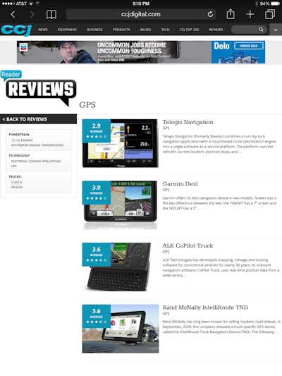 CLICK on the image to see the new CCJ Reviews for GPS navigation apps.