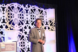 Trucking economist Noel Perry speaking at the ALK Transportation Technology Summit on May 5. Photo courtesy of ALK Technologies