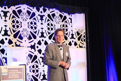 Trucking economist Noel Perry speaking at the ALK Transportation Technology Summit on May 5. Photo courtesy of ALK Technologies