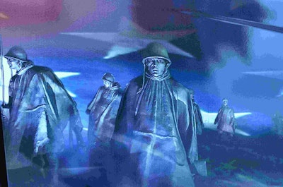 Volvo’s truck features graphics honoring U.S. service members.