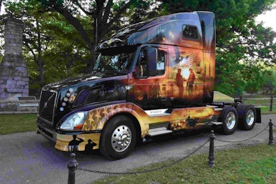 Volvo’s New River Valley assembly plant in Dublin, Virginia unveiled the design for its 2015 Ride for Freedom truck, which will travel in a motorcade from the plant to the U.S. capital during Memorial Day weekend.