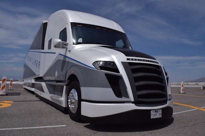 Freightliner’s highly aerodynamic SuperTruck. Click here or the photo above to see a full gallery of the truck.
