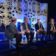 A CIO panel discussion at the ALK Transportation Technology Summit centered on mobile apps. Left to Right: Bill Cassidy (moderator), Tom Benusa, John Paape, John Reed