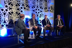 A CIO panel discussion at the ALK Transportation Technology Summit centered on mobile apps. Left to Right: Bill Cassidy (moderator), Tom Benusa, John Paape, John Reed