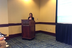 Marie Leapley, vice president of customer service at Celadon Trucking, spoke during the CCJ Spring Symposium on May 19.