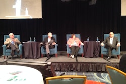 Left to Right: Jim Ward, president and CEO of D.M. Bowman; Daniel Strong, president and CEO of Super Service; Gail Rutkowski, executive director of NASSTRAC; John Boyer, corporate transportation manager, American Woodmark Corporation.