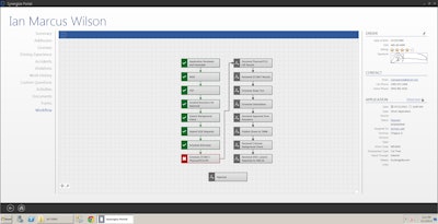 The TMW Synergize recruting software has a driver workflow and process checklist associated with the applicants. This workflow is fully configurable to the company standards and business rules.