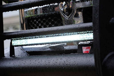 Rigid SR-30 is almost invisible on the Fab Fours bumper -- until it's switched on. Then the light is blinding if you are looking at it head-on.