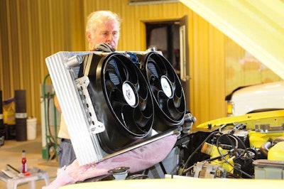 Installing a Flex-A-Lite dual fan/high-flow radiator combo on older diesel pickups greatly improves cooling effciency.