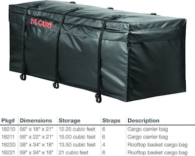 Curt cargo bag size