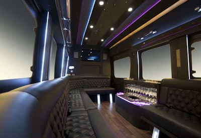 Transit limo interior front