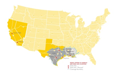 Shell and Travel Centers of America have teamed up to add liquefied natural gas to five locations with more planned in the future.