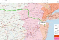 CLICK to ENLARGE: Transport America’s weather alerting system, developed using ALK Maps, sends e-mail alerts to fleet managers when projected truck routes intersect with severe weather events.