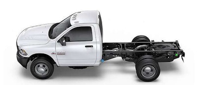 Ram Chassis cab shows straight frame rails.