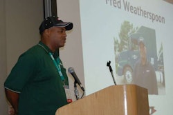 Top Rookie winner Frederick Weatherspoon on stage