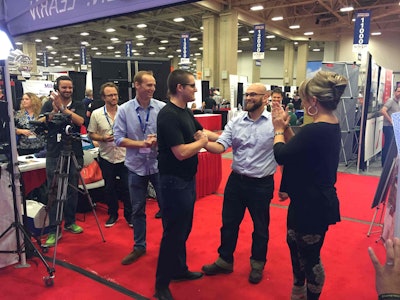 Max Farrell and Andrew Kirpalani celebrate winning Truck Tank and $5,000.