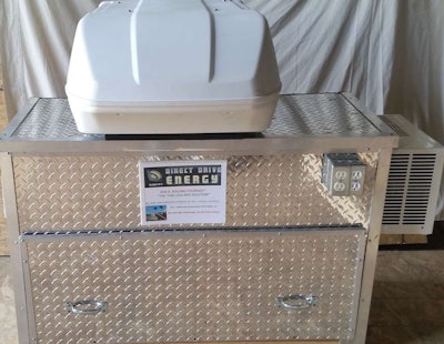 Rolling Thunder’s Fuel-Less APU works by extending a power wheel to the roadway to capture kinetic energy.