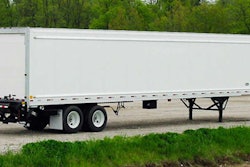 Semi truck trailers parked