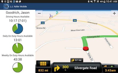 J.J. Keller & Associates partnered with ALK Technologies to add CoPilot Truck GPS navigation as an option in its J. J. Keller Compliance Tablet. Drivers can view Hours of Service information alongside the navigation guidance screen.