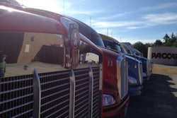 Kenworth trucks parked