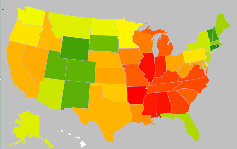 Loads Rates Mape Heat map: Where truckload rates are hottest | Commercial Carrier Journal