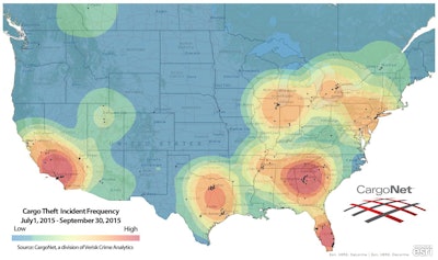 CargoNet’s incident frequency for 2015’s third quarter.