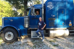Buck Shepherd and his golden retriever, Bubba, are now retired from trucking.