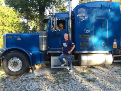 Buck Shepherd and his golden retriever, Bubba, are now retired from trucking.