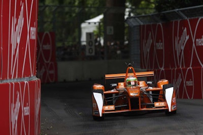 A competitor in the Formula E series