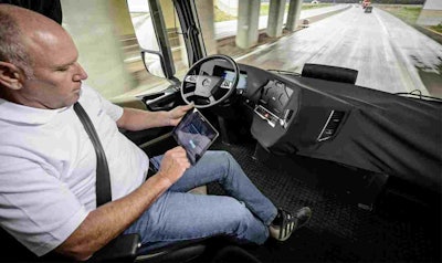 Trucking's Future Now - Driver in Autonomous Truck