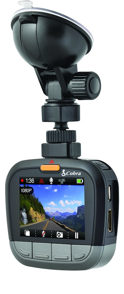 Cobra’s CDR 835 camera on its mount.