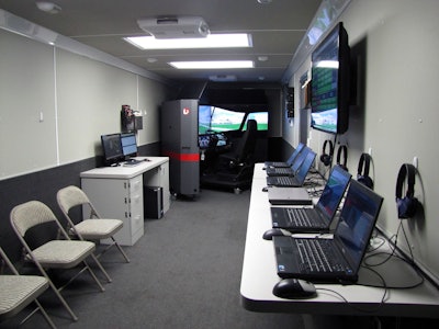 Inside the Mobile Training Center from L-3 Driving Solutions.