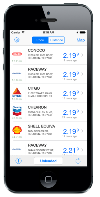 Voyager Mobile App Screen Shot nearby locations