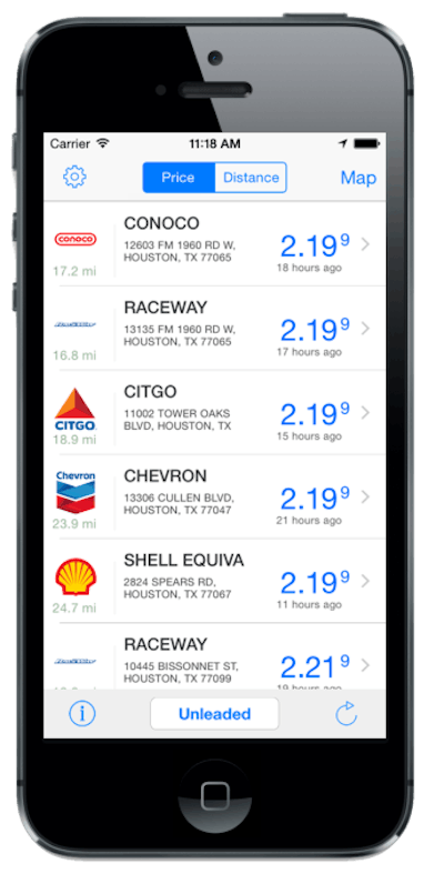 Voyager Mobile App Screen Shot nearby locations