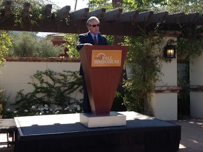 Pat Thomas, ATA Chairman, gives a luncheon speech during the CCJ Fall Symposium, Nov. 17