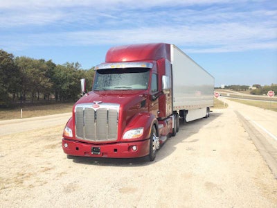 The Model 579 Pete used in the CCJ test drive of the MX-11 engine and for Peterbilt’s new predictive cruise control system.