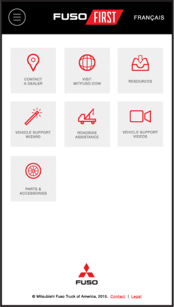 Mitsubishis’s FusoFirst warranty program features an interactive app designed to quickly connect drivers to benefits like 24/7 roadside assistance.