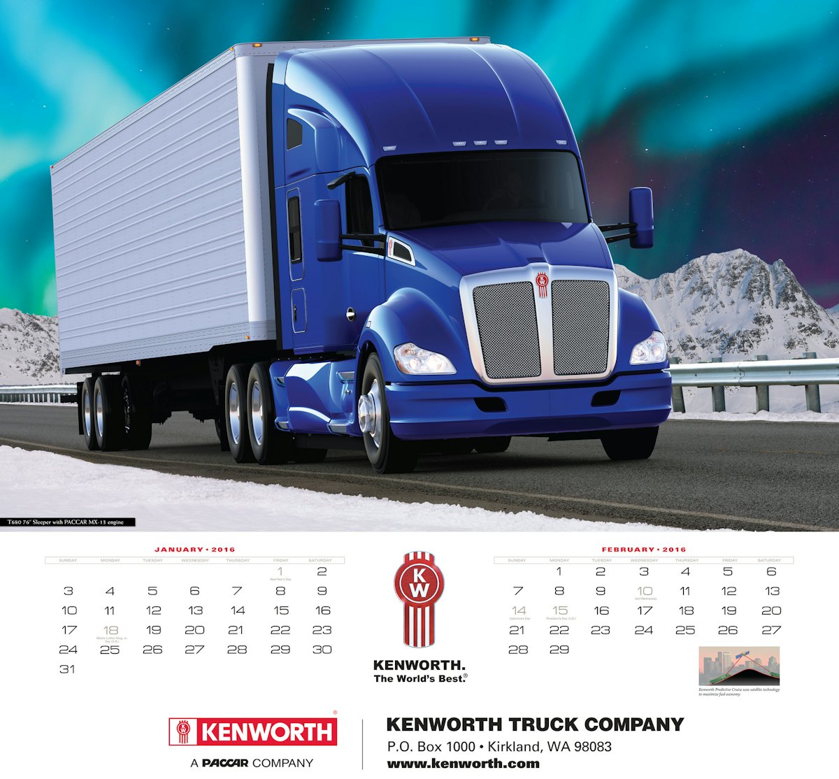 2016 Kenworth calendars available for purchase Commercial Carrier Journal
