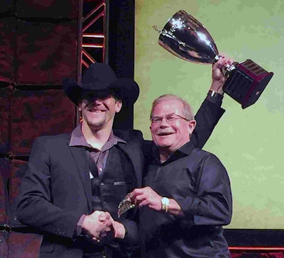 Dustin Ebert is the first contestant in the rodeo’s 10 year history to win both medium and heavy duty divisions.