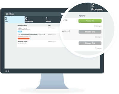 Hubtran’s “payables dashboard” in the brokerage version of the online tool today. To take a run through some of the company’s features, follow this link to the company website.