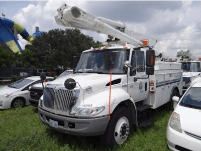 This Altec L42A over-center bucket truck will be up for auction along with hundreds of other fleet vehicles and equipment this Saturday in Riviera Beach, Fla.
