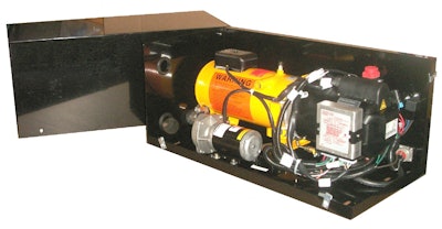 Coolant preheaters, like this one available through Arctic Fox, are helping trucks to maintain peak performance during freezing weather.